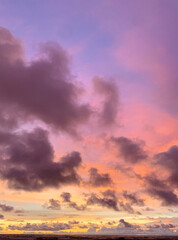 Catching scenic dawn with sunset sky of tropical country, with colorful ember sky, along with summer breeze for a perfect holiday, romantic, and traveling experience.