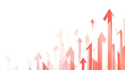 Abstract Red Arrows Rising Upward Showing Growth