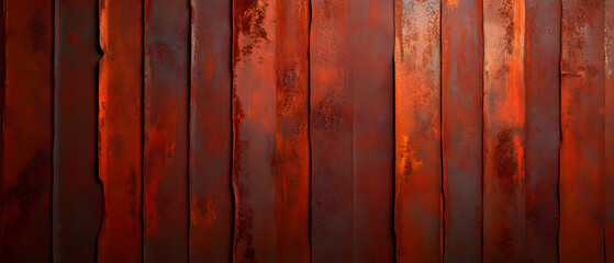 Obraz premium Close-up of rustic wooden planks with rich colors and textures, perfect for backgrounds and interior design projects.