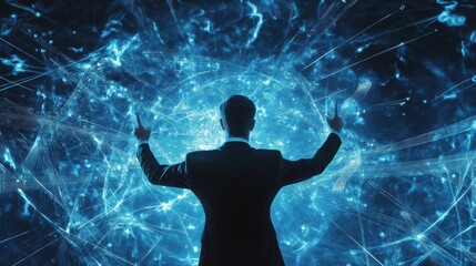 A symphony of technology requires a skilled conductor. This image depicts an IT Director managing the IT department and staff, ensuring their work aligns with the company's digital strategy and drive