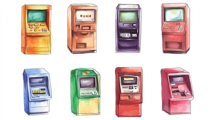 Watercolor atm art collection
