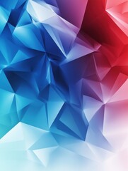 Obraz premium Technology bright low poly connection abstract background. Blue and red blurred futuristic vector design