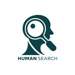 Silhouette of Human Head with Magnifying Glass Symbolizing Mental Searching