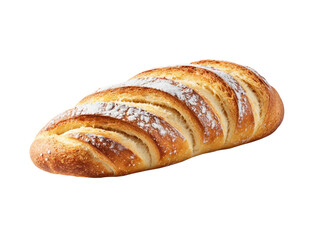 Fototapeta premium Delicious freshly baked loaf of bread dusted with powdered sugar freshly