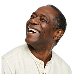 Obraz premium A BLACK MAN LAUGHING || IN ISOLATE BACKGROUND