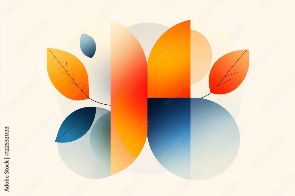 Aufkleber A minimalist illustration of two interlocking circles, symbolizing connection and association, with clean lines and soft gradient colors
