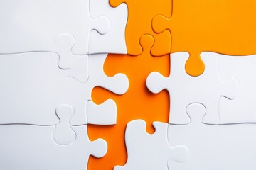 Obraz premium A minimalist poster of a puzzle piece fitting perfectly into a larger design, symbolizing how understanding completes the picture