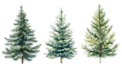Obraz premium Watercolor fraser fir collection
