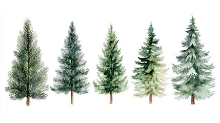 Obraz premium Fraser fir christmas watercolor