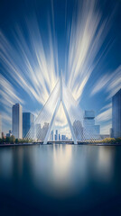 Fototapeta premium Abstract City Bridge Background Image