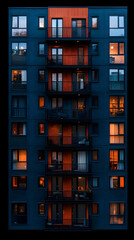 Night Apartment Building Illustration