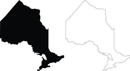 Ontario province vector map outline contour silhouette 