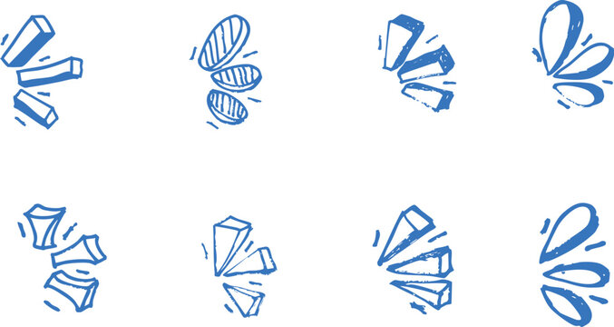 Comic expressions hand drawn in vector