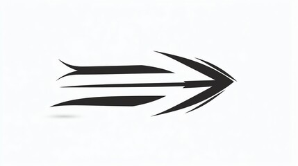 Obraz premium A sleek, dynamic arrow design symbolizes speed and direction, featuring bold lines and a modern aesthetic against a plain background.