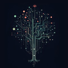 Fototapeta premium Abstract tech tree concept