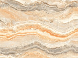 Abstract marble texture with wavy lines in shades of orange and gray