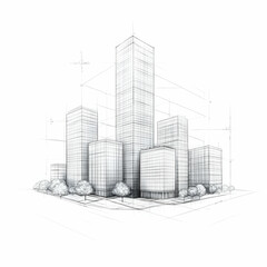 3D Architectural Sketch Cityscape