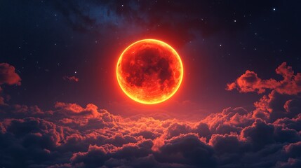 Blood Moon Eclipse Night Sky Celestial Phenomena