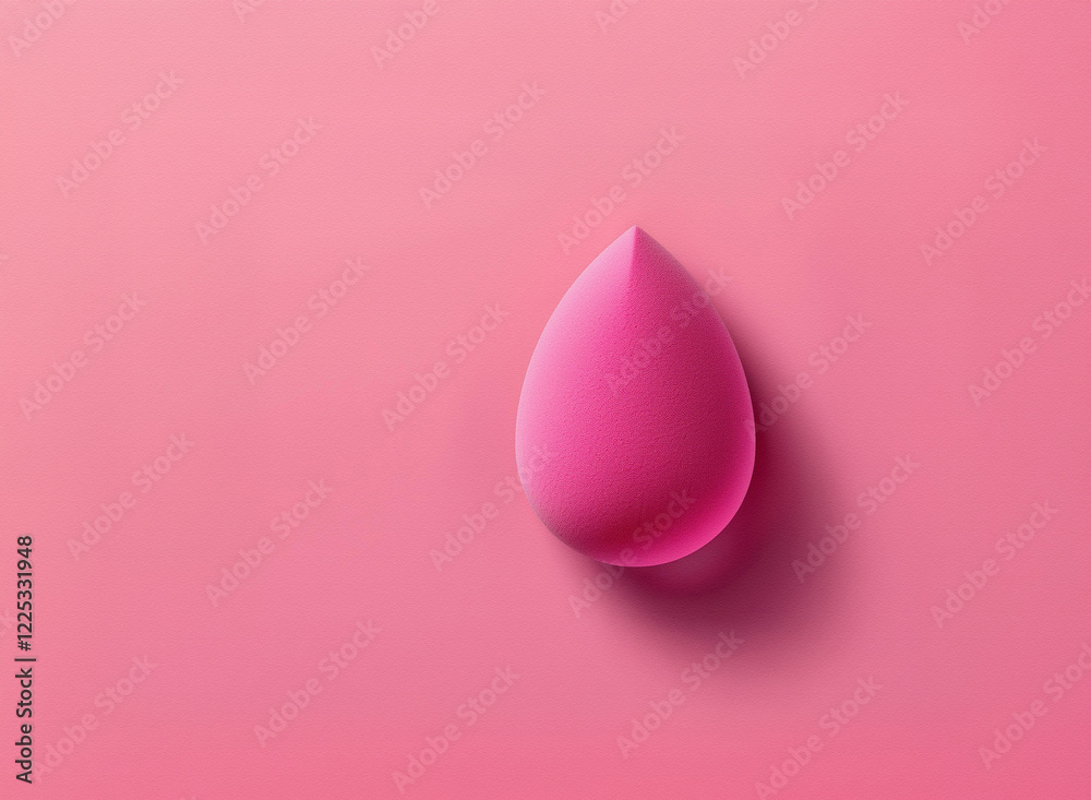 Leinwandbilder a single, teardrop-shaped, pink object rests on a pale pink background. its smooth surface and soft 
