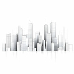 Obraz premium 3D Wireframe Cityscape Illustration