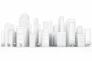 3D Cityscape Sketch Illustration