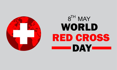 Obraz premium World red cross day concept vector illustration, 8th may red cross health concept with vector elements. Paper Art and Paper Cut Out Concept.