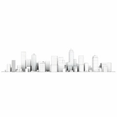 Obraz premium Wireframe Cityscape 3D Illustration