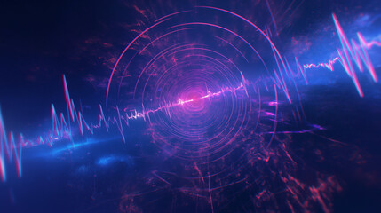 Abstract digital waves of vibrant pink and blue, wallpaper