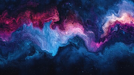 Abstract cosmic nebula with vibrant colors and swirling patterns in a deep space scene