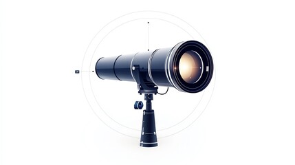 A professional telescope showcasing advanced design features, isolated on a white background for clarity and focus on its details.