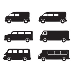Set of car silhouette vector icon illustration, car, vintage retro car on white background.