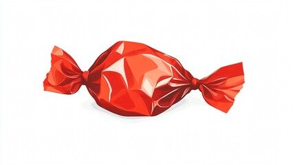 Delicious Red Wrapped Toffee Vector Illustration for Creative Projects