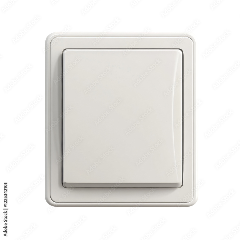 Poster a close-up image shows a white rectangular light switch, a common household electrical device.