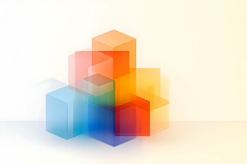 Obraz premium Abstract 3D Colorful Blocks Illustration