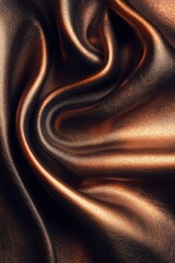 Fototapeta premium Bronze metallic fabric with smooth texture and elegant folds creating a luxurious look