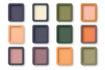 3D Square Frames Illustration Set