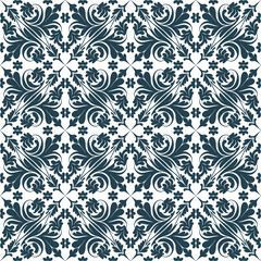 Classic Ornamental Tile Pattern with Elegant and Symmetrical Retro Arrangements