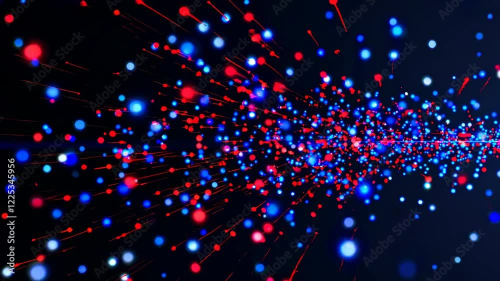 Aufkleber colorful light particles move dynamically in an abstract visual display