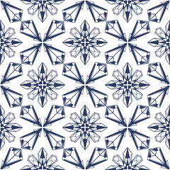 Intricate Ornamental Tile Pattern with Decorative Floral Borders