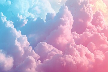 Soft pastel clouds swirling in a serene sky, creating a dreamy atmosphere perfect for backgrounds