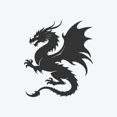 High-Quality Dragon Silhouette Graphics for Creative Projects