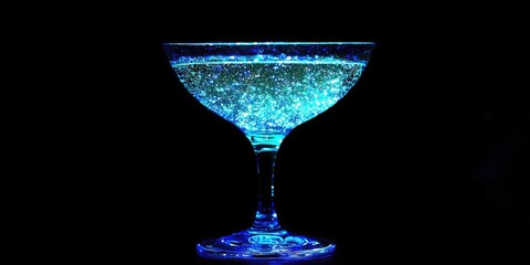A glittery cocktail shimmering under light.