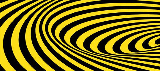 Yellow and black spiral swirl abstract background