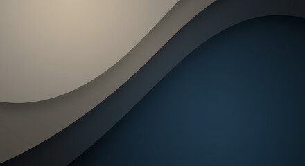 Abstract Background with Smooth Waves of Beige, Gray, and Dark Blue