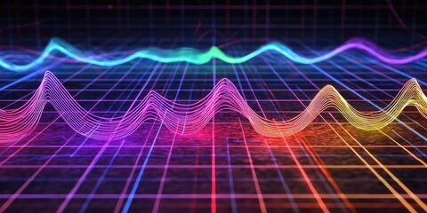 A graph with sine and cosine waves drawn in vibrant colors.