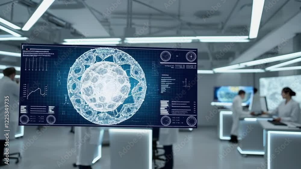 Aufkleber innovative research in a modern laboratory with advanced technology and collaborative team efforts