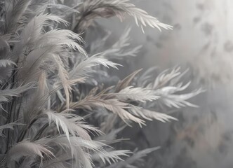 Feathery background with delicate, wispy strands in shades of gray, feathery, ethereal , soft