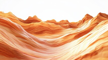 Obraz premium Abstract landscape with flowing orange waves, showcasing natural formations under bright light