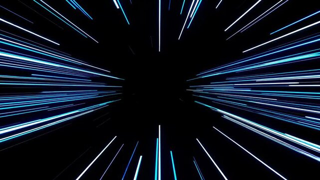 Experience the thrill of light speed travel through a vibrant cosmic tunnel of colors and energy
