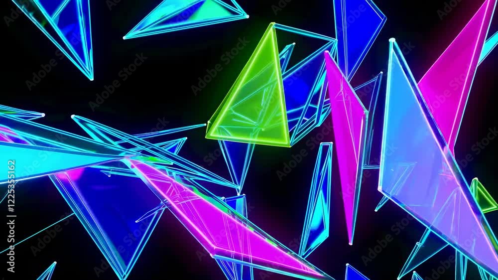Fototapete Colorful geometric shapes create a mesmerizing visual display in digital space